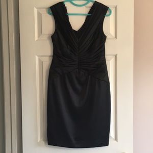 Black ruched cocktail dress
